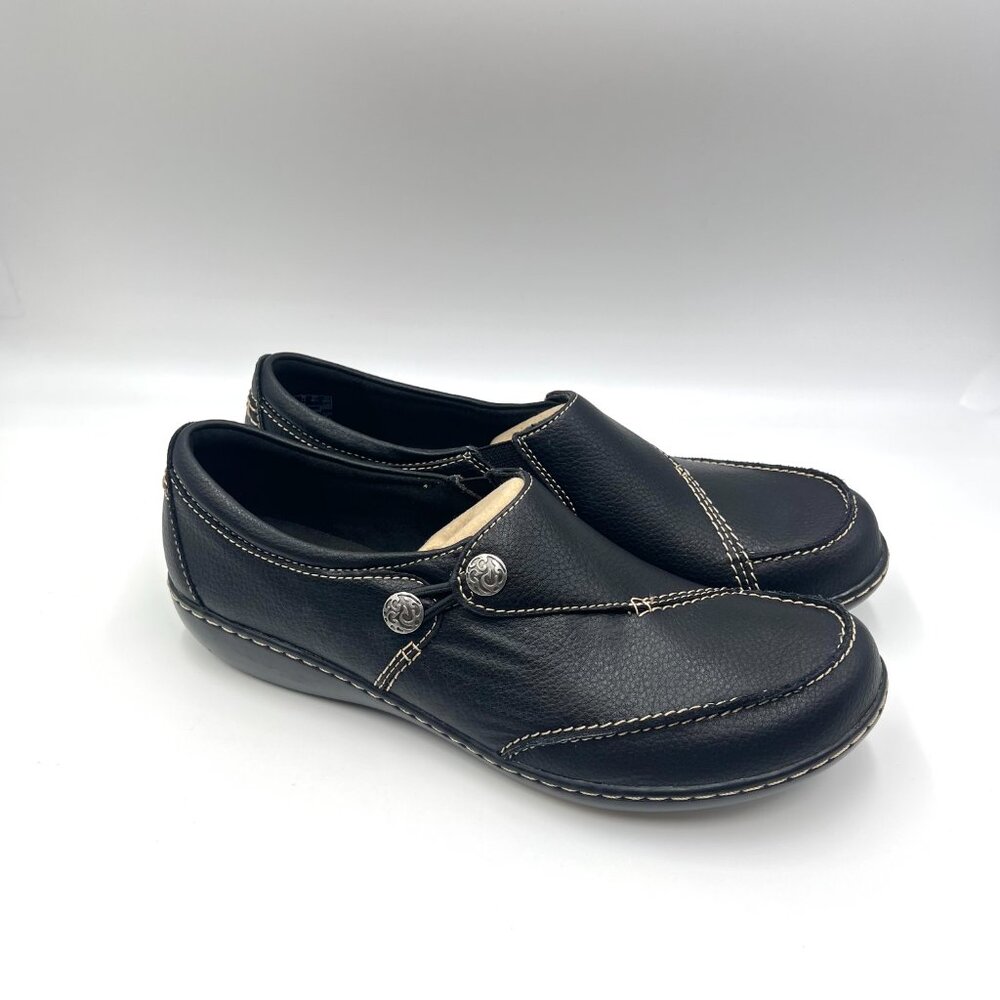 11N 11 NARROW WIDTH‎ Clarks Ashland Spin Q Black Leather Loafers Shoes